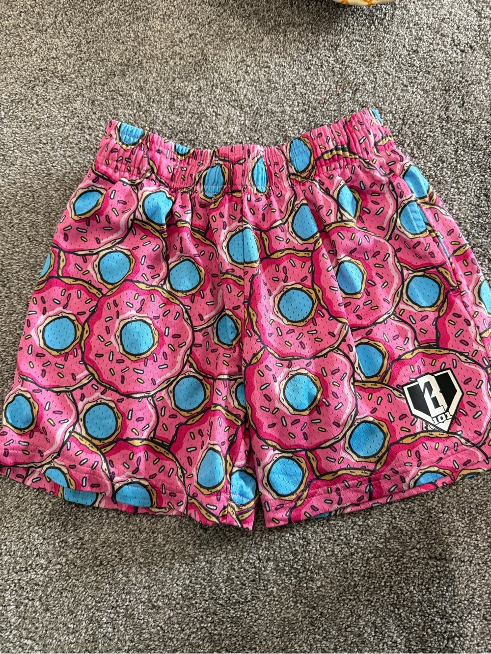Baseball Lifestyle 101 Kids Pink Donut Print Shorts